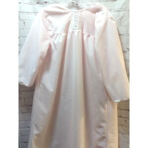 Carole Nightgown Small-Medium pink fleece lace open back snap access hospital